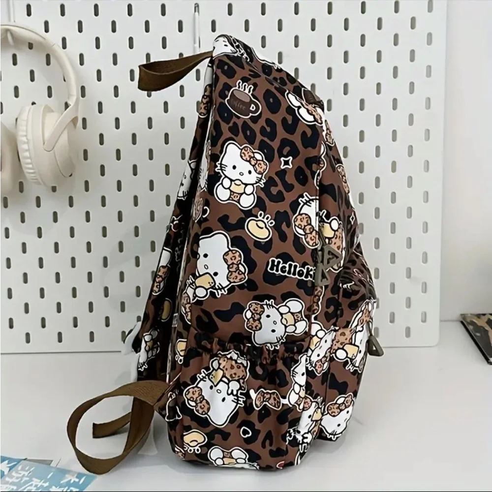 🆕 Hello Kitty - Sanrio - Brown Leopard Print Backpack - NIB